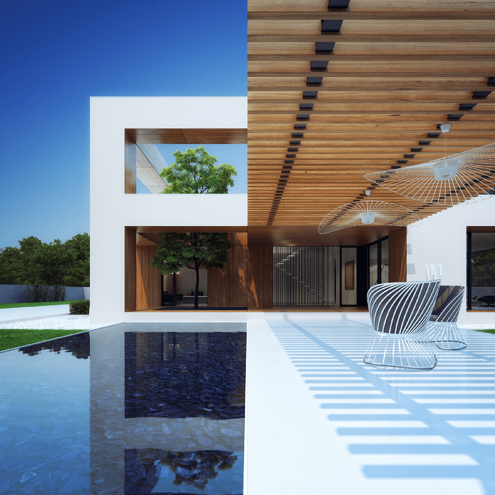 Espacio arquitectónico minimalista, filosofía de diseño V Arquitectos