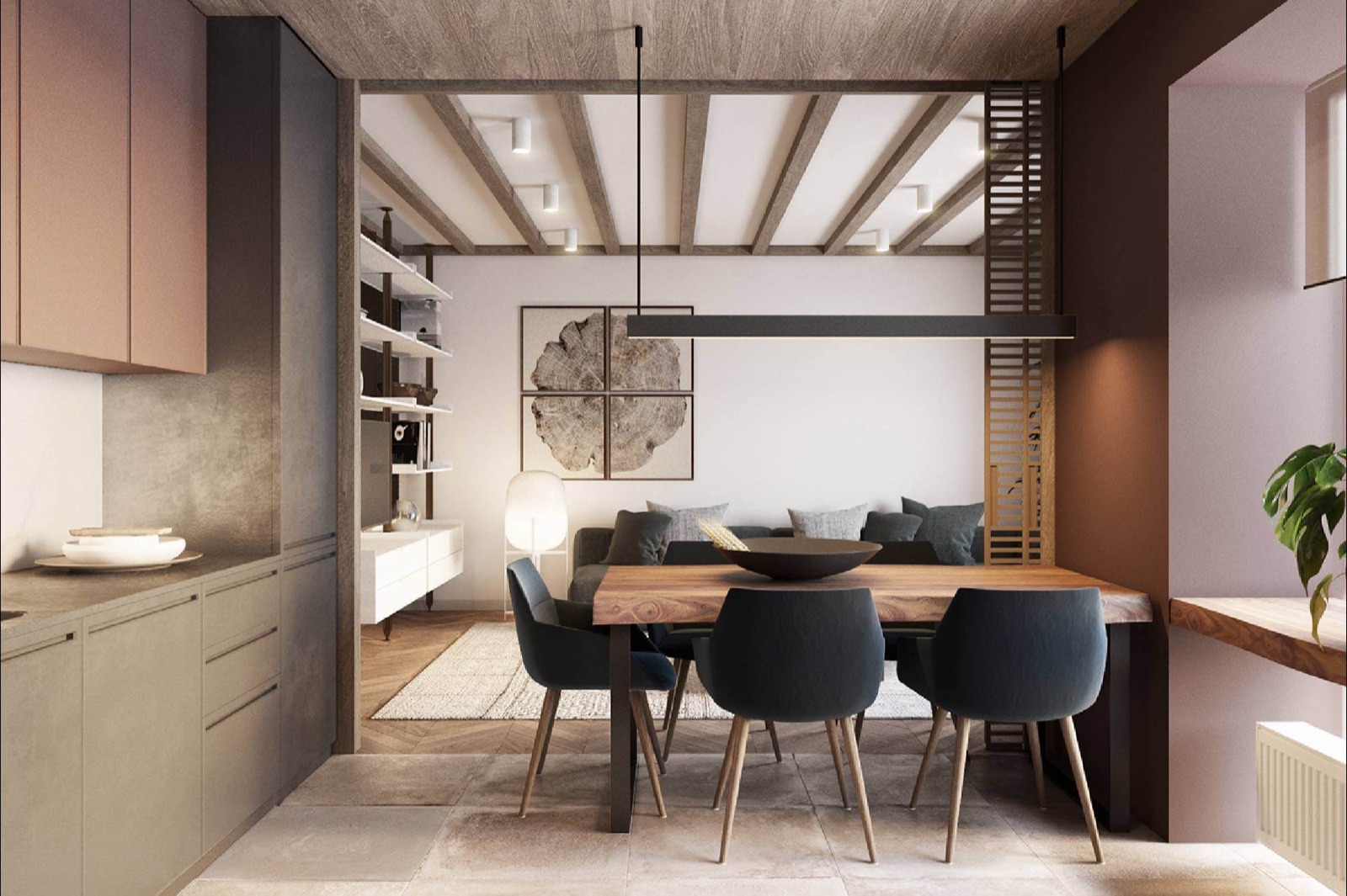 Área de estar con iluminación indirecta, interiorismo V Arquitectos